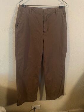 GAP Women’s Brown Wide-Leg Cotton Pants